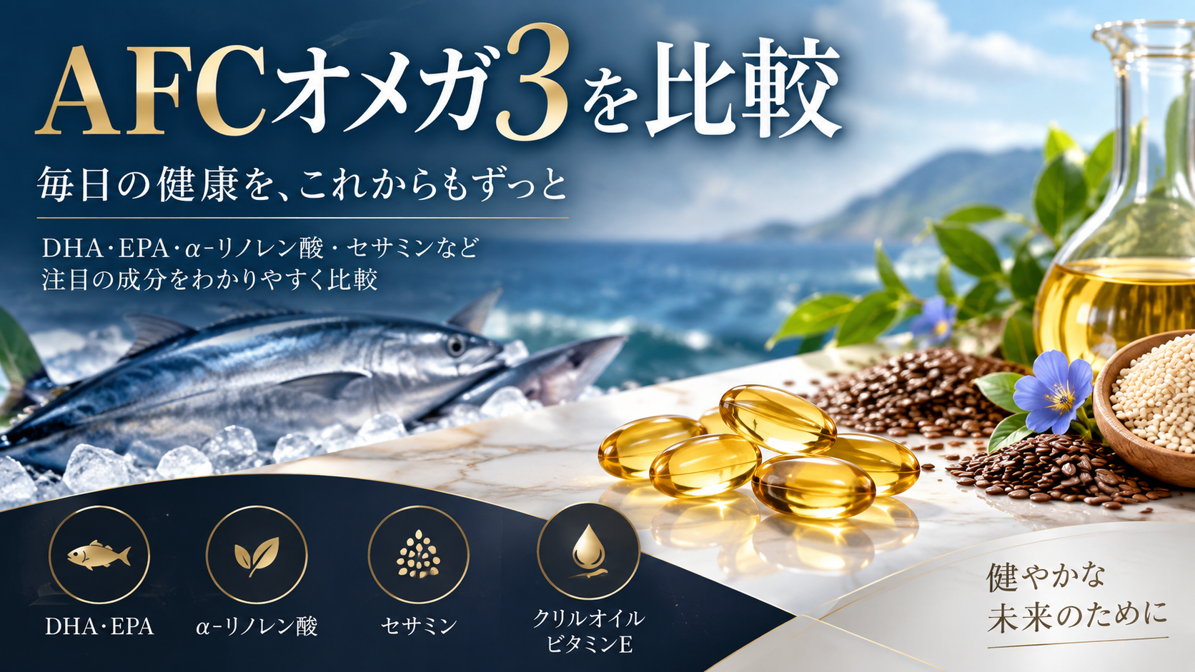 AFCオメガ3を比較|DHA・EPA配合量や成分・価格・続けやすさを解説