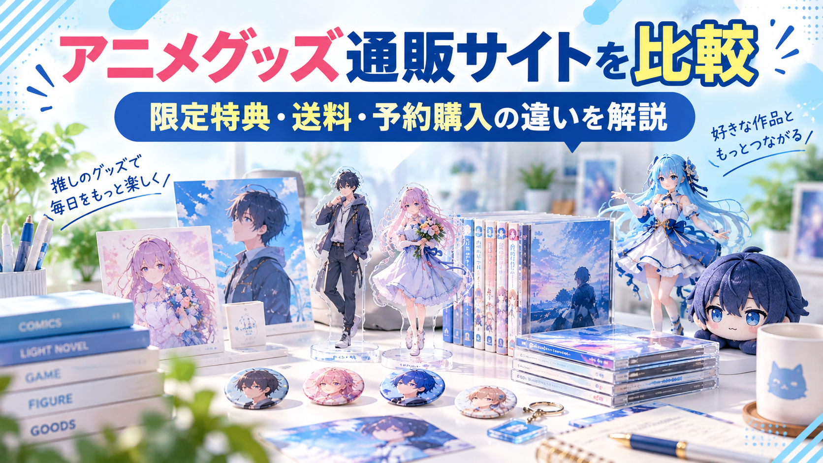アニメイト通販とアニメグッズ通販サイトを比較!限定特典・送料・予約購入の違いを解説