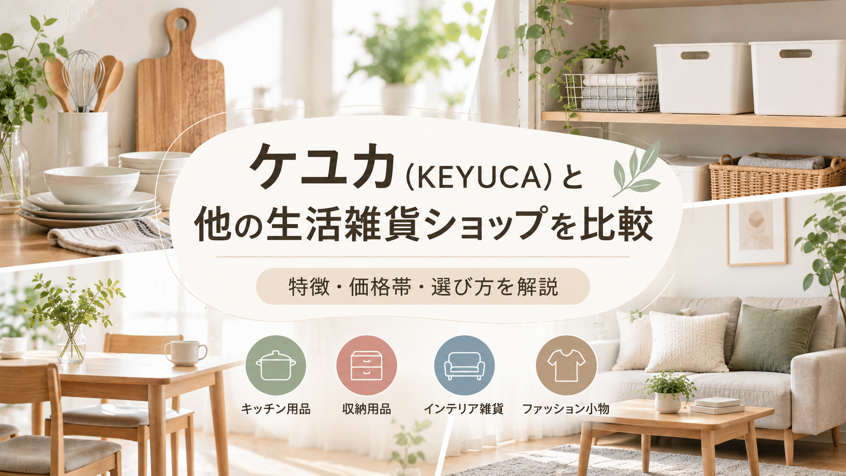 ケユカ(KEYUCA)と他の生活雑貨ショップを比較!特徴・価格帯・選び方を解説