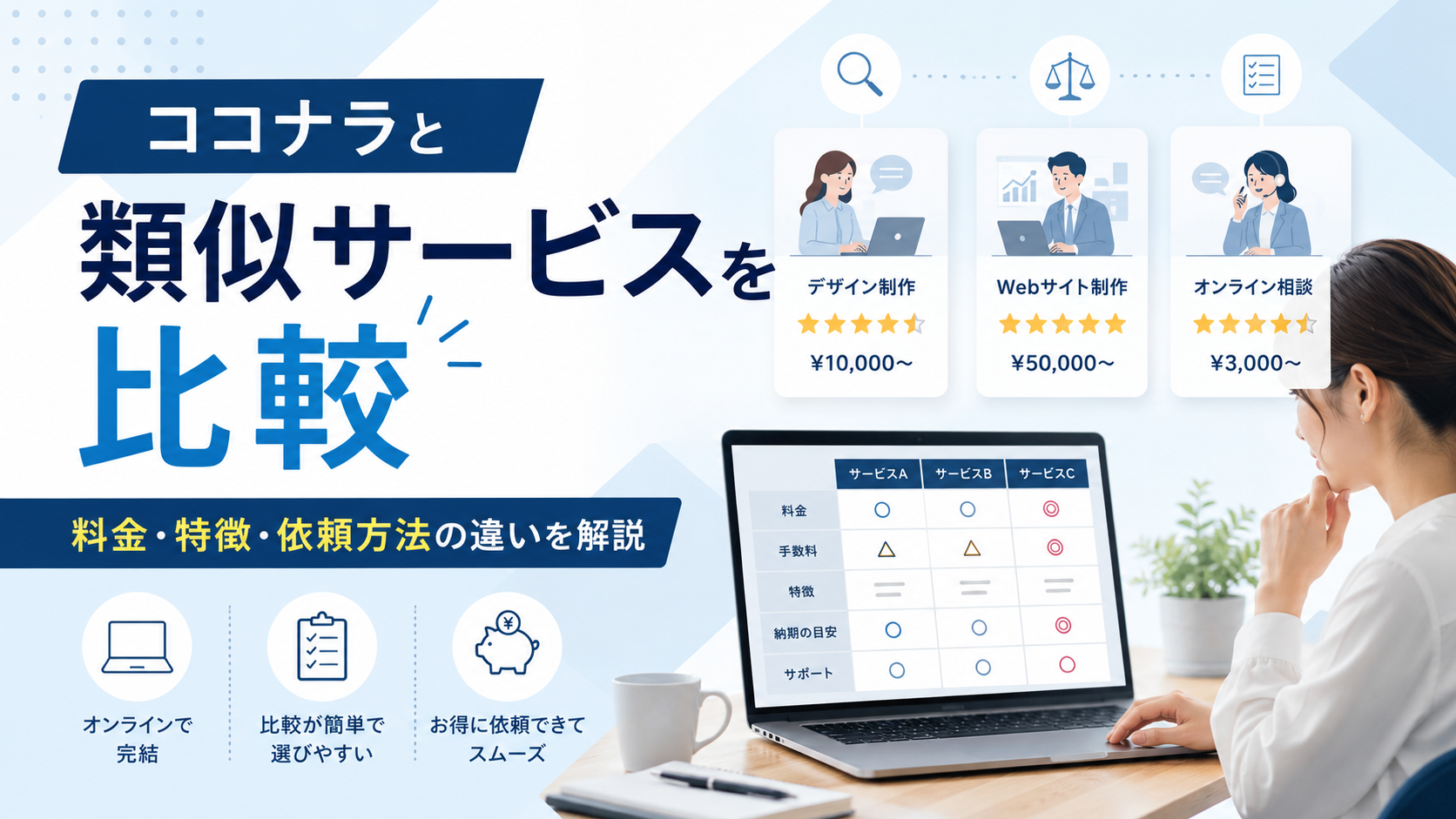 ココナラと類似サービスを比較｜依頼先の選び方や料金・特徴をわかりやすく解説
