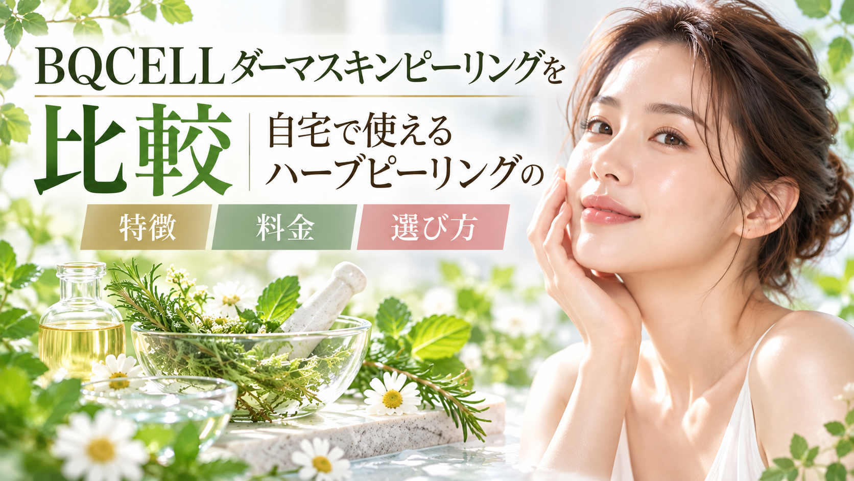 BQCELLダーマスキンピーリングを比較|自宅で使えるハーブピーリングの特徴・料金・選び方